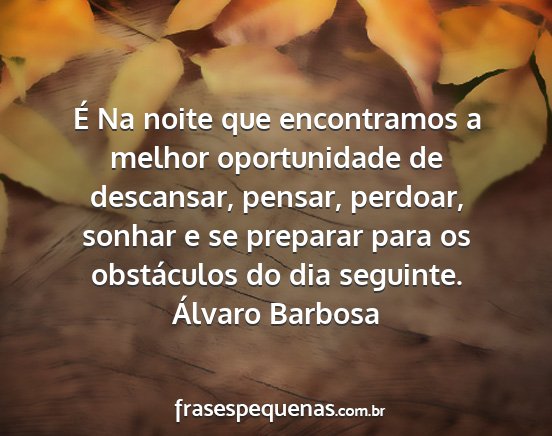 Álvaro Barbosa - É Na noite que encontramos a melhor oportunidade...
