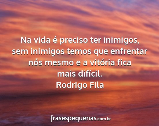Rodrigo Fila - Na vida é preciso ter inimigos, sem inimigos...