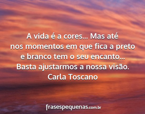 Carla Toscano - A vida é a cores... Mas até nos momentos em que...