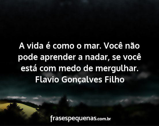 Flavio Gonçalves Filho - A vida é como o mar. Você não pode aprender a...