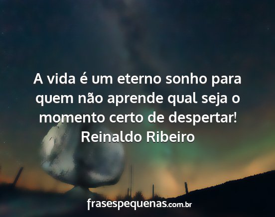 Reinaldo Ribeiro - A vida é um eterno sonho para quem não aprende...