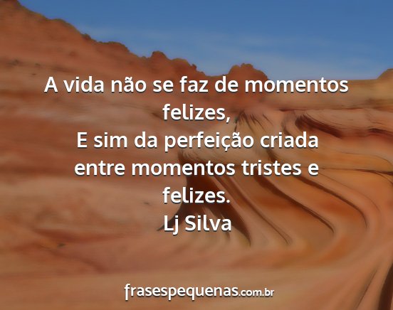 Lj Silva - A vida não se faz de momentos felizes, E sim da...