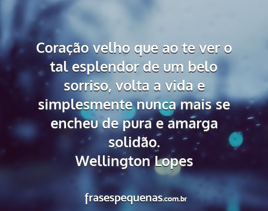 Wellington Lopes - Coração velho que ao te ver o tal esplendor de...