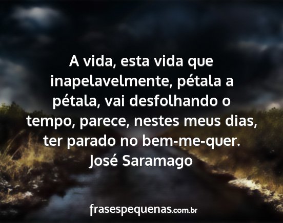 José Saramago - A vida, esta vida que inapelavelmente, pétala a...