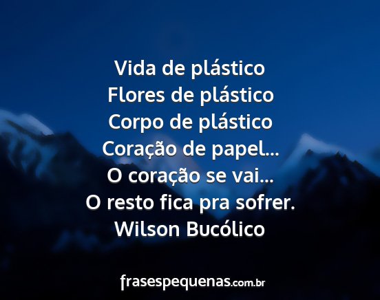 Wilson Bucólico - Vida de plástico Flores de plástico Corpo de...