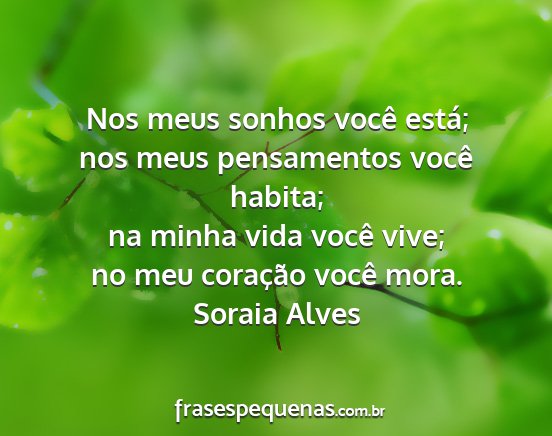 Soraia Alves - Nos meus sonhos você está; nos meus pensamentos...