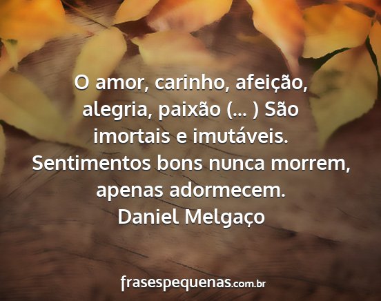 Daniel Melgaço - O amor, carinho, afeição, alegria, paixão (......