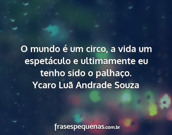 Ycaro Luã Andrade Souza - O mundo é um circo, a vida um espetáculo e...