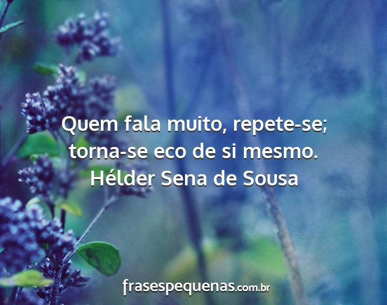 Hélder Sena de Sousa - Quem fala muito, repete-se; torna-se eco de si...