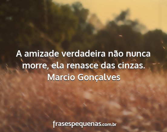 Marcio Gonçalves - A amizade verdadeira não nunca morre, ela...