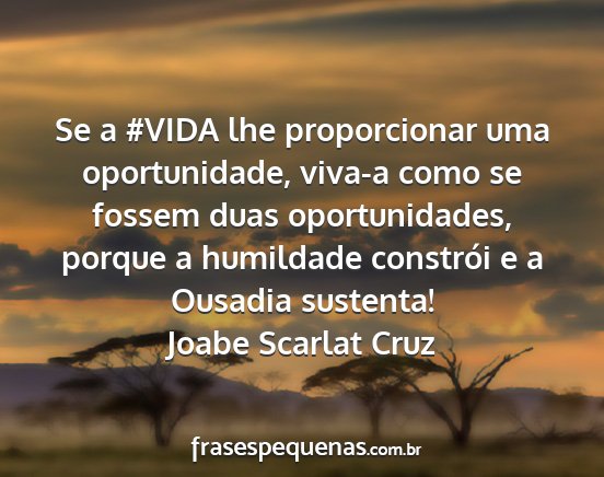 Joabe Scarlat Cruz - Se a #VIDA lhe proporcionar uma oportunidade,...