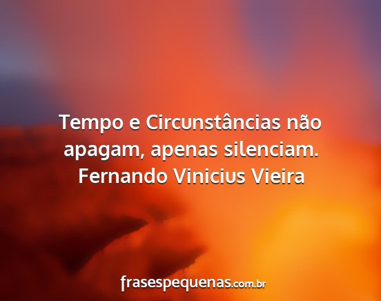Fernando Vinicius Vieira - Tempo e Circunstâncias não apagam, apenas...