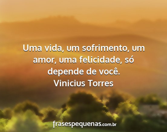 Vinicius Torres - Uma vida, um sofrimento, um amor, uma felicidade,...