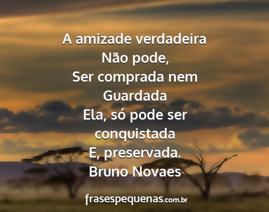 Bruno Novaes - A amizade verdadeira Não pode, Ser comprada nem...