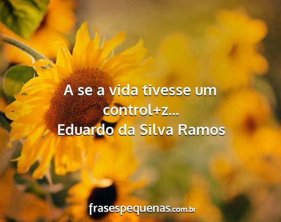 Eduardo da Silva Ramos - A se a vida tivesse um control+z......