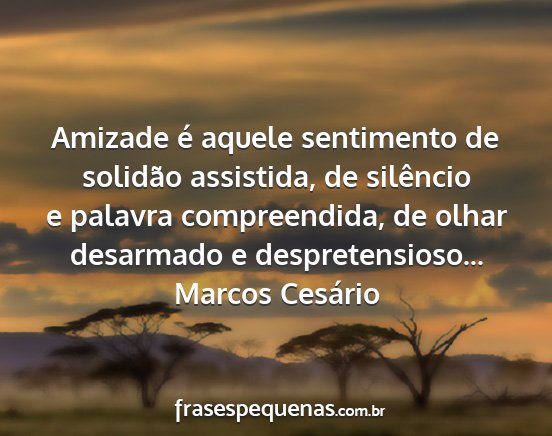 Marcos Cesário - Amizade é aquele sentimento de solidão...