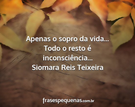 Siomara Reis Teixeira - Apenas o sopro da vida... Todo o resto é...