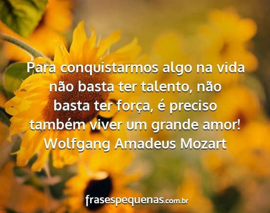 Wolfgang Amadeus Mozart - Para conquistarmos algo na vida não basta ter...