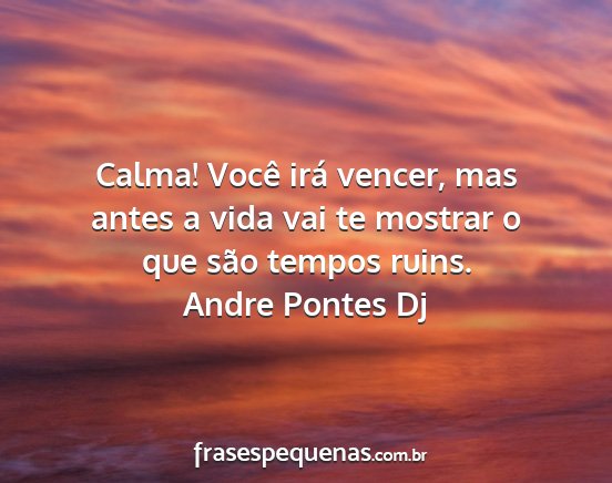 Andre Pontes Dj - Calma! Você irá vencer, mas antes a vida vai te...