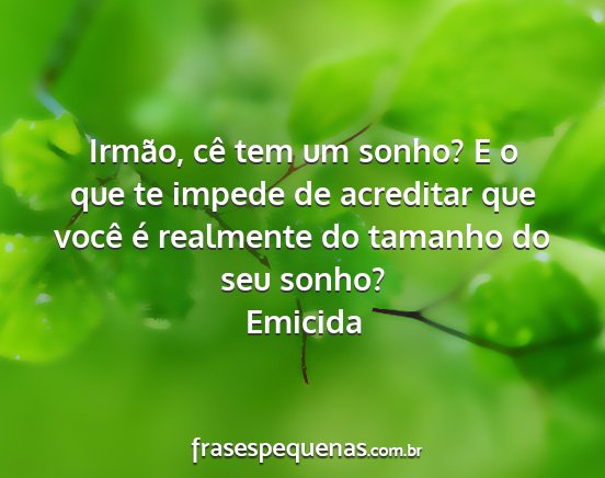 Emicida - Irmão, cê tem um sonho? E o que te impede de...