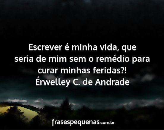 Érwelley C. de Andrade - Escrever é minha vida, que seria de mim sem o...
