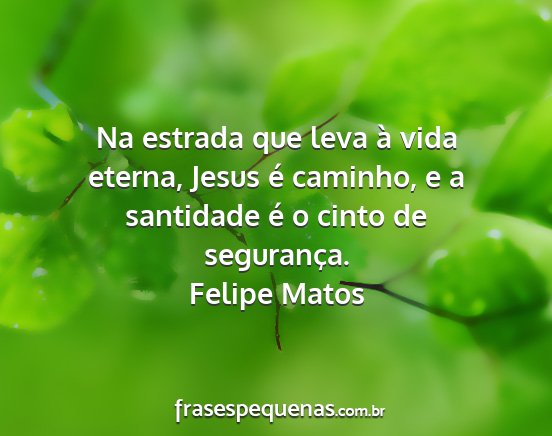 Felipe Matos - Na estrada que leva à vida eterna, Jesus é...