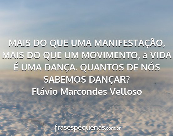 Flávio Marcondes Velloso - MAIS DO QUE UMA MANIFESTAÇÃO, MAIS DO QUE UM...