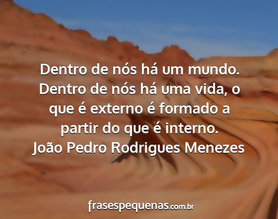 João Pedro Rodrigues Menezes - Dentro de nós há um mundo. Dentro de nós há...