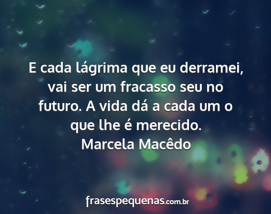 Marcela Macêdo - E cada lágrima que eu derramei, vai ser um...