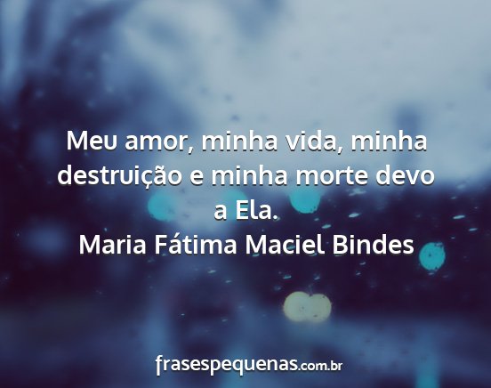 Maria Fátima Maciel Bindes - Meu amor, minha vida, minha destruição e minha...