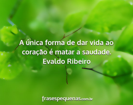 Evaldo Ribeiro - A única forma de dar vida ao coração é matar...
