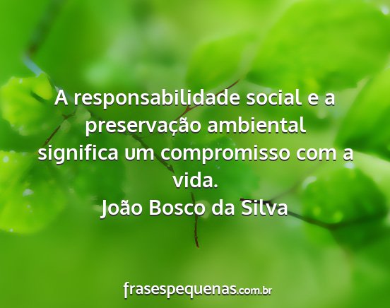 João Bosco da Silva - A responsabilidade social e a preservação...