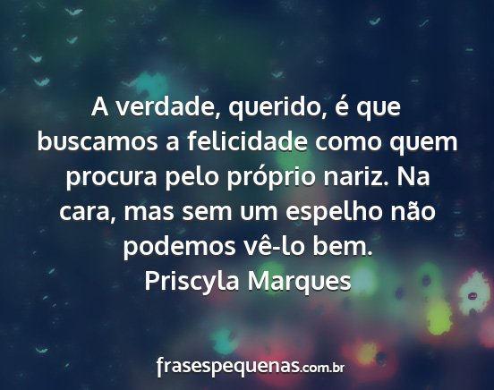 Priscyla Marques - A verdade, querido, é que buscamos a felicidade...