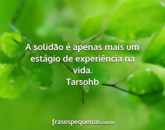 Tarsohb - A solidão é apenas mais um estágio de...