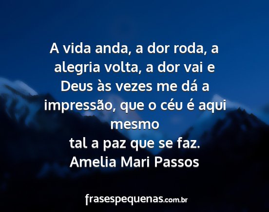 Amelia Mari Passos - A vida anda, a dor roda, a alegria volta, a dor...