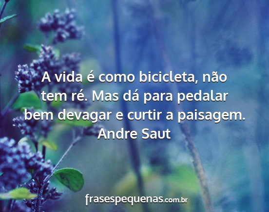 Andre Saut - A vida é como bicicleta, não tem ré. Mas dá...