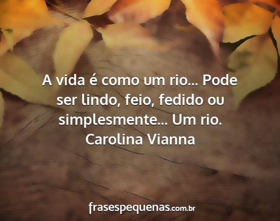 Carolina Vianna - A vida é como um rio... Pode ser lindo, feio,...
