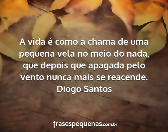 Diogo Santos - A vida é como a chama de uma pequena vela no...