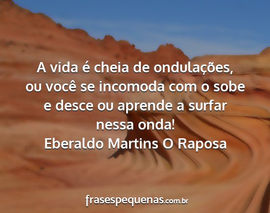 Eberaldo Martins O Raposa - A vida é cheia de ondulações, ou você se...