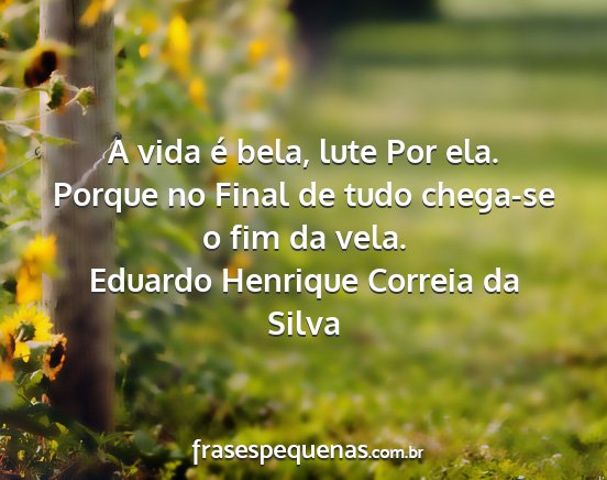 Eduardo Henrique Correia da Silva - A vida é bela, lute Por ela. Porque no Final de...