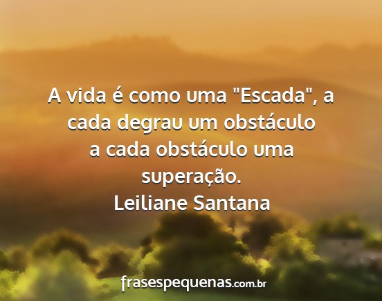 Leiliane Santana - A vida é como uma Escada, a cada degrau um...