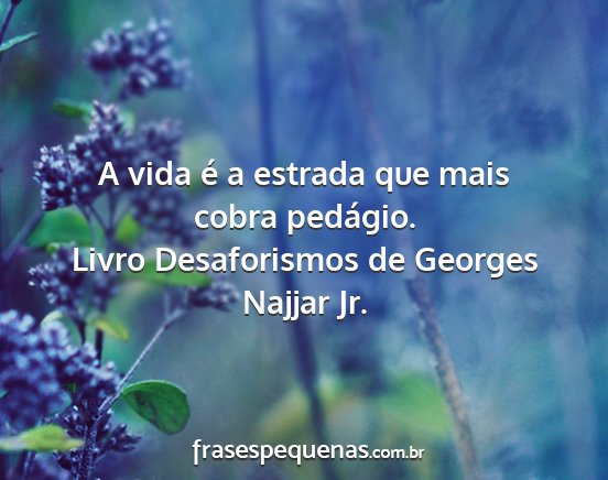 Livro Desaforismos de Georges Najjar Jr. - A vida é a estrada que mais cobra pedágio....