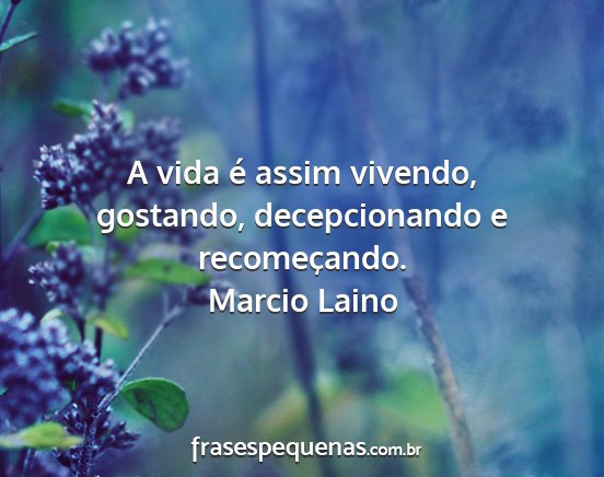 Marcio Laino - A vida é assim vivendo, gostando, decepcionando...