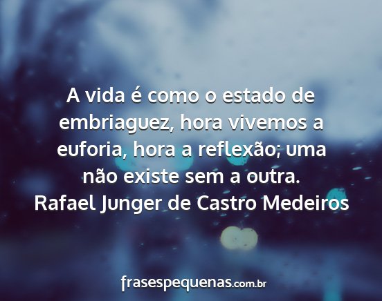 Rafael Junger de Castro Medeiros - A vida é como o estado de embriaguez, hora...