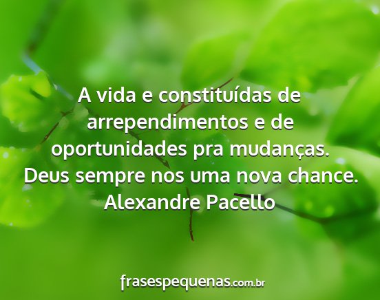 Alexandre Pacello - A vida e constituídas de arrependimentos e de...