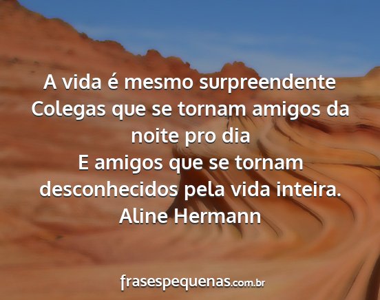 Aline Hermann - A vida é mesmo surpreendente Colegas que se...