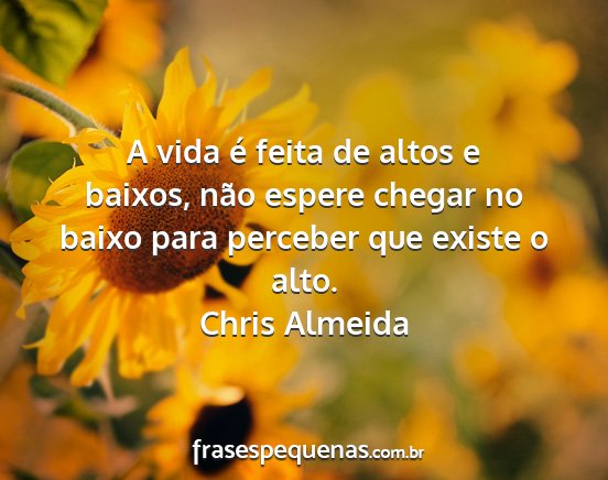 Chris Almeida - A vida é feita de altos e baixos, não espere...