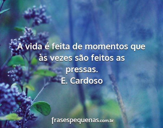 E. Cardoso - A vida é feita de momentos que às vezes são...