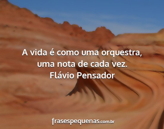 Flávio Pensador - A vida é como uma orquestra, uma nota de cada...