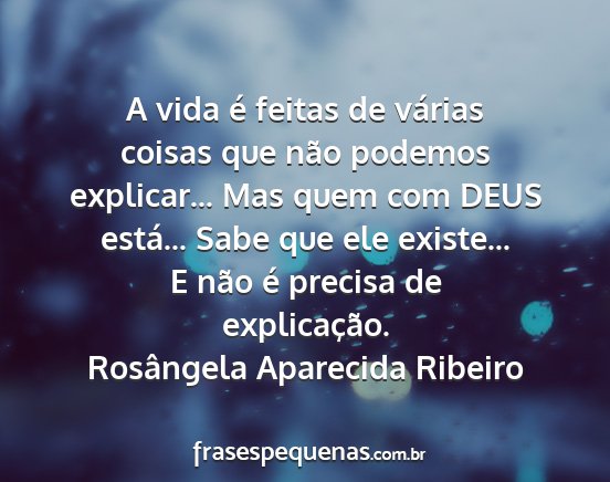 Rosângela Aparecida Ribeiro - A vida é feitas de várias coisas que não...